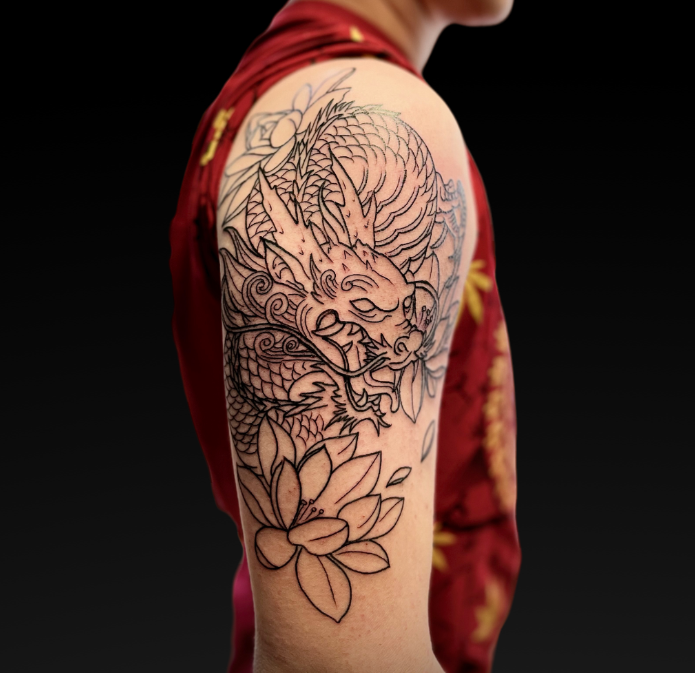 Tatuaż japoński smok – Patryk – Terra Tattoo Kraków