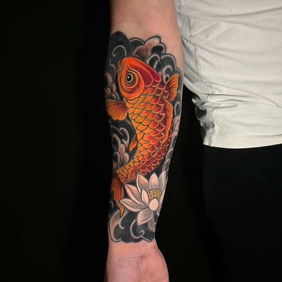 Tatuaż japoński karp koi – irezumi – Kraków