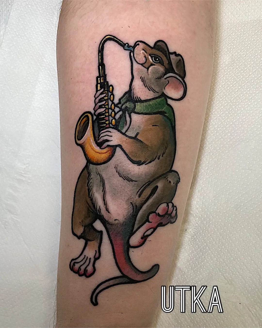 Tatuaż old school szczur – klasyczny motyw tradycyjny – Kraków