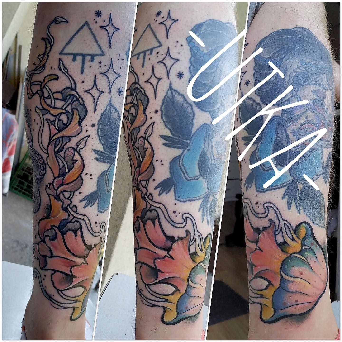 Tatuaż neotradycyjny meduza – autorski projekt w kolorze – Kraków